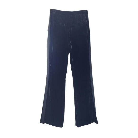 🪲 RARE Veronica Beard Ramsey Wide-leg High-waist Velvet Tux Pants, Black - Picture 8 of 15